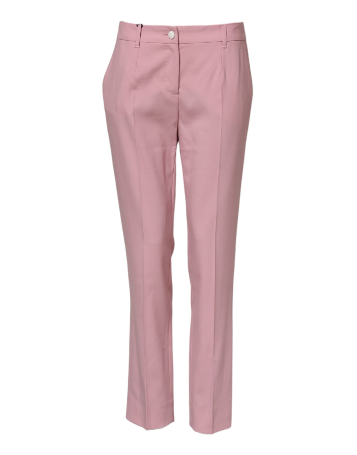 Dolce & Gabbana Pink Wool Mid Waist Tapered Pants