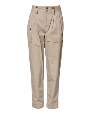 Dolce & Gabbana Beige Cotton High Waisted Pants