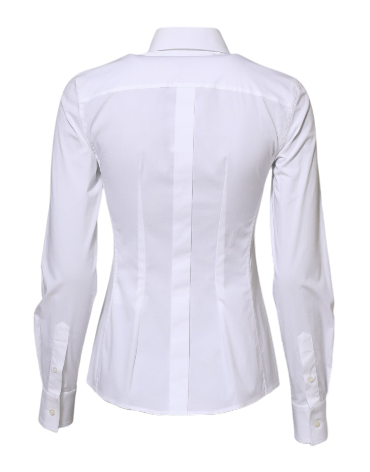 Dolce & Gabbana White Cotton Long Sleeves Collared Shirt Top