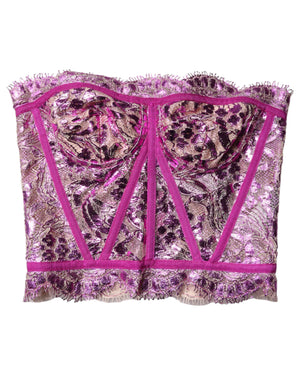 Dolce & Gabbana Pink Bustier Sleeveless Corset Blouse Top