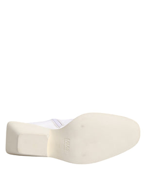 Maison Margiela White Square Heel Zip Ankle Boots Shoes