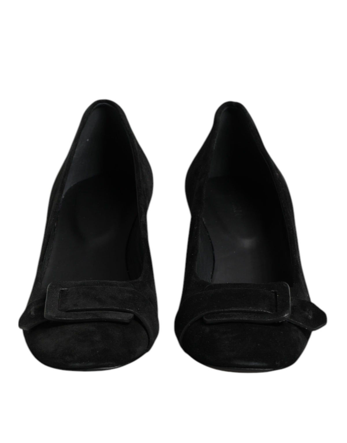 DEL CARLO Black Suede Leather Slip On High Heels Pump Shoes