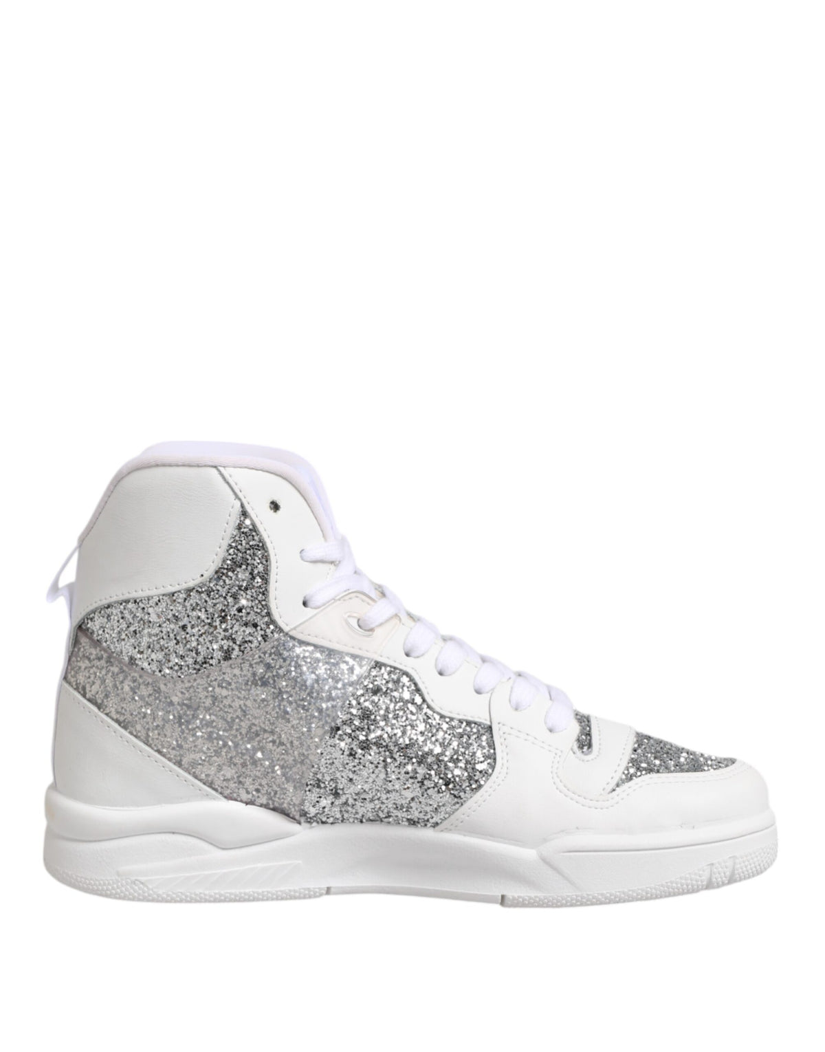 Chiara Ferragni White Silver High Top Women Sneakers Shoes