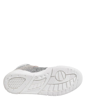 Chiara Ferragni White Silver High Top Women Sneakers Shoes