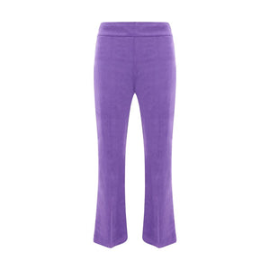 Avenue Montaigne Purple Cotton Casual Pants