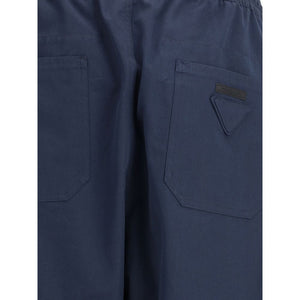 Prada Blue Cotton Casual Pants