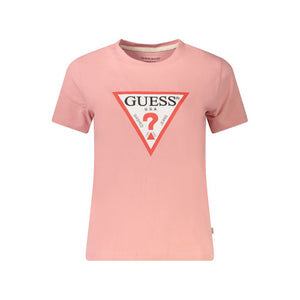 Guess Jeans Pink Cotton Women T-Shirt