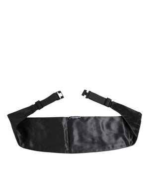 Dolce & Gabbana Black Men 100% Silk Belt Wide Waist Cummerbund