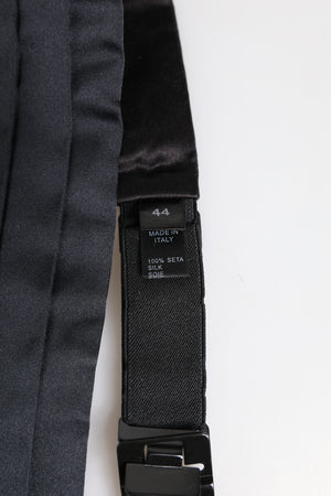 Dolce & Gabbana Dark Blue 100% Silk Belt Waist Cummerbund
