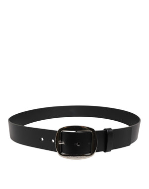 Dolce & Gabbana Black Leather Classic Metal Buckle Belt