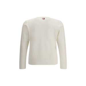 Thom Browne White Fleece Wool Sweatshirt