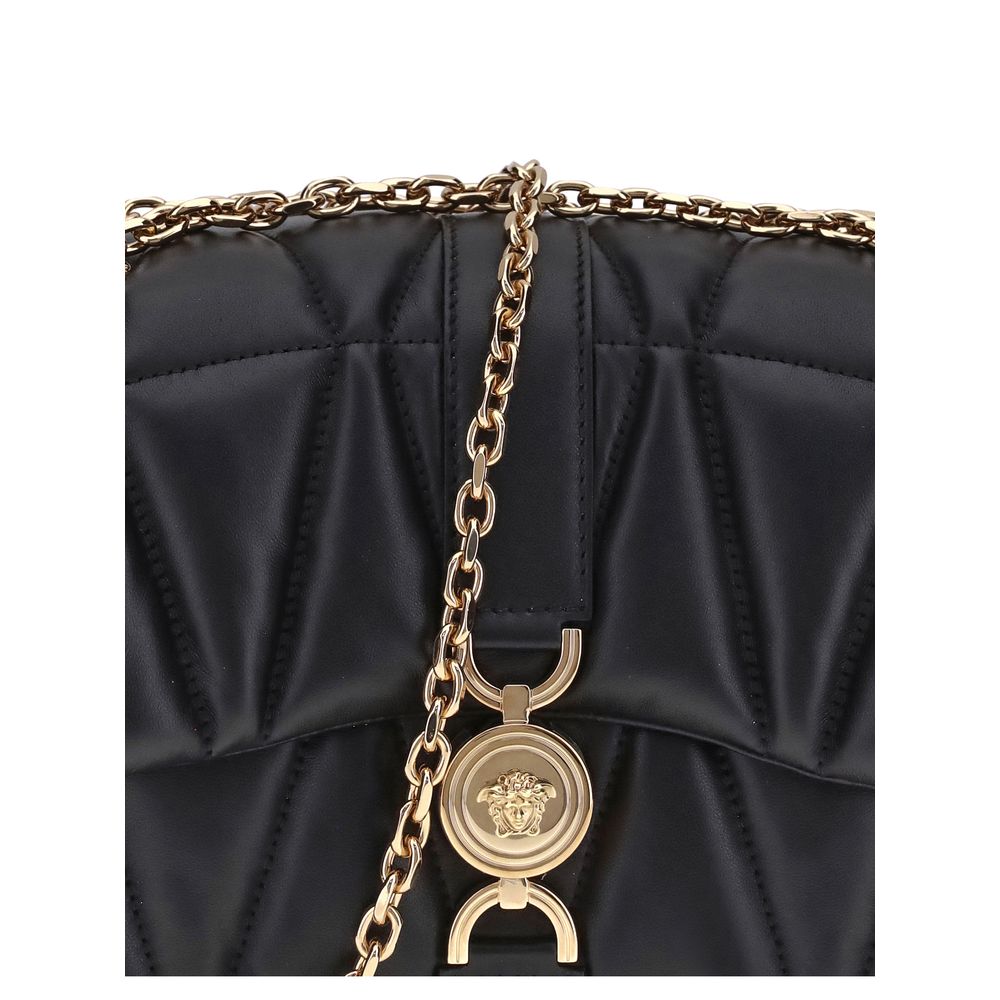 Versace Black Calf Leather Bos Taurus Shoulder Bag