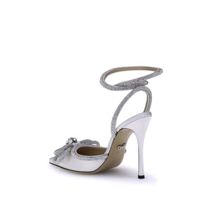 MACH & MACH White Silk High Heel Pumps