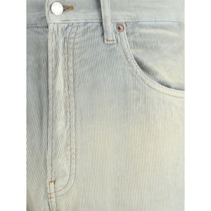 Prada Light Blue Cotton Casual Pants