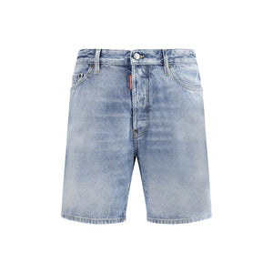 Dsquared² Light Blue Cotton Bermuda Shorts