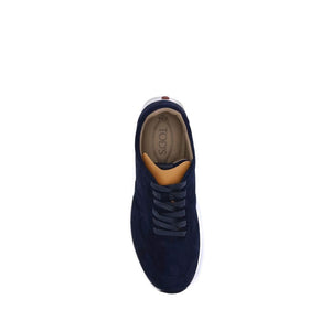 Tod's Blue Calf Leather Bos Taurus Low Top Sneakers