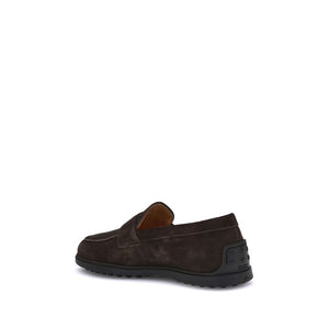 Tod's Brown Calf Leather Bos Taurus Slip-On Loafers