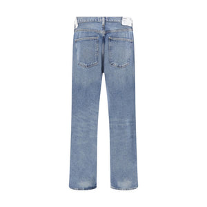 Agolde Light Blue Cotton Straight-Leg Jeans