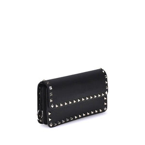 Valentino Garavani Black Calf Leather Bos Taurus Clutch Bag