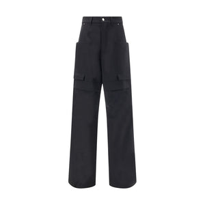 Rick Owens Black Wool Cargo Pants