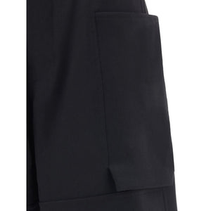 Rick Owens Black Wool Cargo Pants