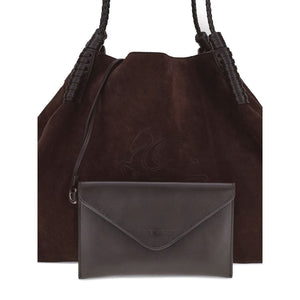 Etro Brown Calf Leather Bos Taurus Shoulder Bag