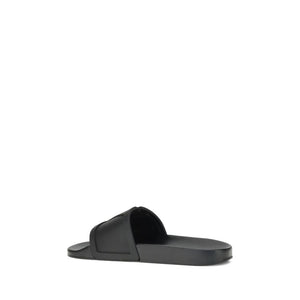 Valentino Garavani Black Rubber Flat Sandals