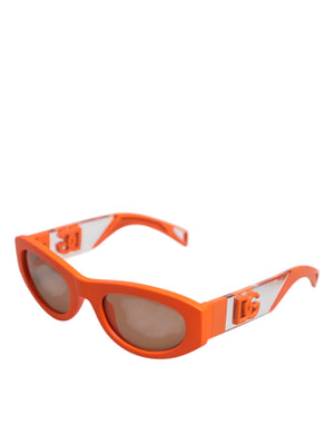 Dolce & Gabbana Orange Reborn To Live Oval Frame Logo Eyewear Sunglasses