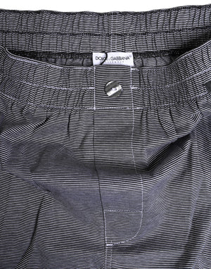 Dolce & Gabbana Gray Striped Cotton Regular Boxer Underwear