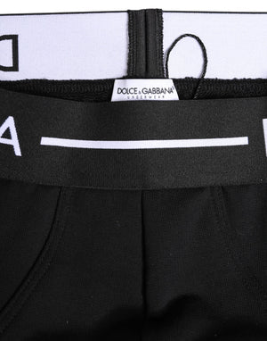Dolce & Gabbana Black Cotton Stretch Regular Brief Underwear