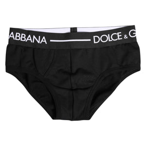 Dolce & Gabbana Black Cotton Stretch Regular Brief Underwear