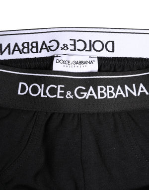 Dolce & Gabbana Black Cotton Stretch Regular Brief Underwear
