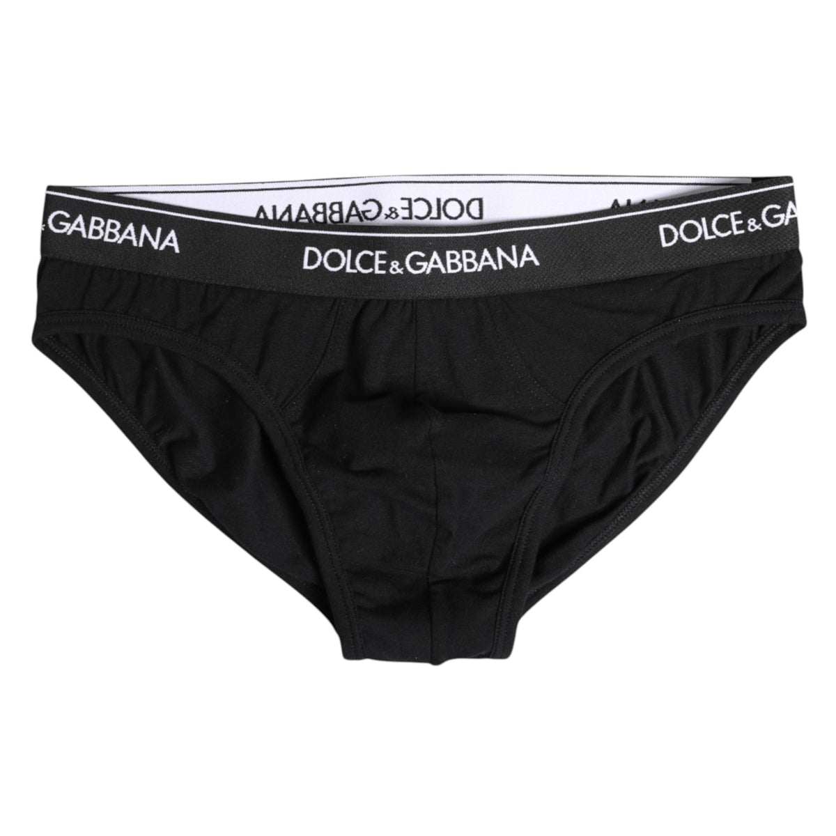 Dolce & Gabbana Black Cotton Stretch Regular Brief Underwear