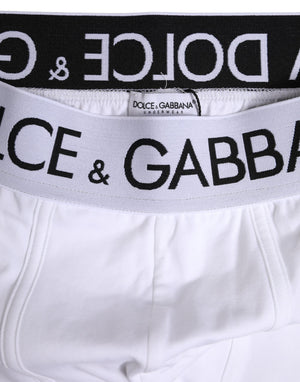 Dolce & Gabbana White Cotton Stretch Regular Boxer Underwear