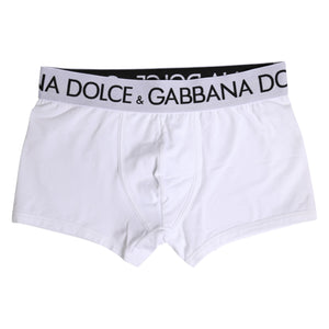 Dolce & Gabbana White Cotton Stretch Regular Boxer Underwear