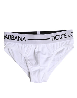 Dolce & Gabbana White Cotton Stretch Regular Brief Underwear