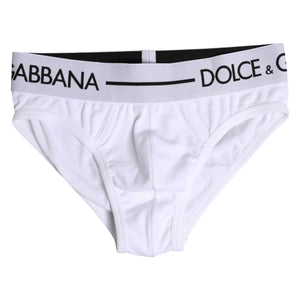 Dolce & Gabbana White Cotton Stretch Regular Brief Underwear