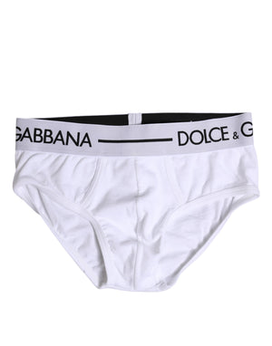 Dolce & Gabbana White Cotton Stretch Regular Brief Underwear