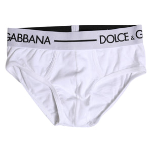 Dolce & Gabbana White Cotton Stretch Regular Brief Underwear