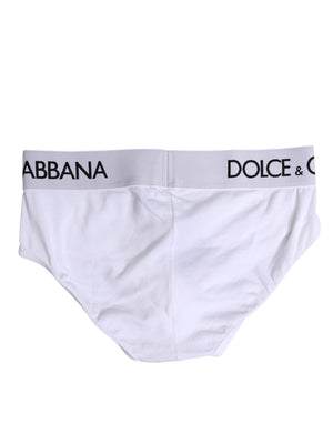 Dolce & Gabbana White Cotton Stretch Regular Brief Underwear
