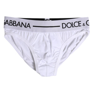 Dolce & Gabbana White Cotton Stretch Regular Brief Underwear