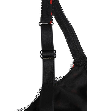 Dolce & Gabbana Black Red Polka Dot Underwired Balconette Underwear