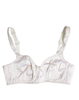 Dolce & Gabbana White Silk Balconette Non Wire Bra Underwear