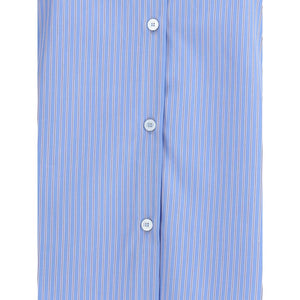 Valentino Blue Cotton Pattern Shirt