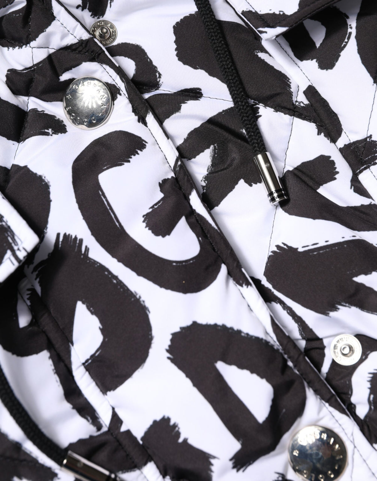 Dolce & Gabbana White DG Mania Hooded Sleeveless Puffer Jacket