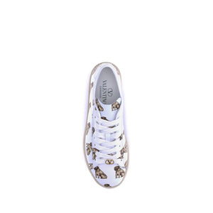Valentino Garavani White Calf Leather Bos Taurus Low Top Sneakers