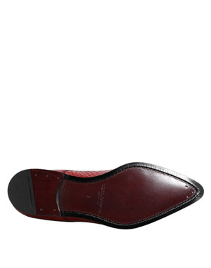 Dolce & Gabbana Red Exotic Leather Lace Up Dress Derby Shoes