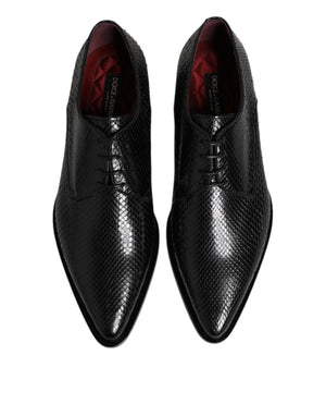 Dolce & Gabbana Black Leather Lace Up Dress Men Derby Shoes