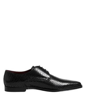 Dolce & Gabbana Black Leather Lace Up Dress Men Derby Shoes