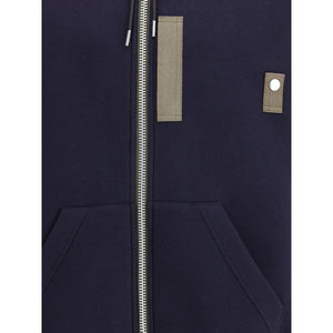 Sacai Blue Cotton Hoodie